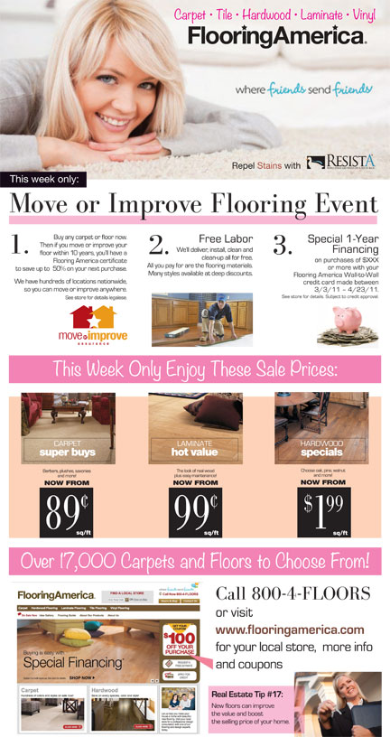 Flooring America full page ad